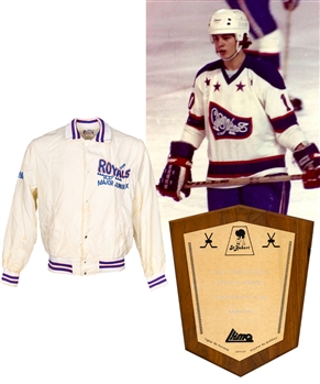 Dale Hawerchuks 1979-81 QMJHL Cornwall Royals Collection Including Team Jacket and Medals/Trophy Plaques (8) Featuring Playoffs MVP, Rookie of the Year and Scoring Champions Medals with Family LOA 