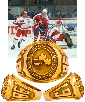 Dale Hawerchuks 1986 IIHF World Championships Team Canada 10K Gold Ring with Family LOA
