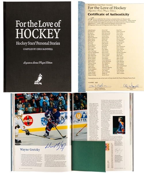 Dale Hawerchuks "For the Love of Hockey" Signature Series Players Edition Leather-Bound Book #040/100 with Family LOA