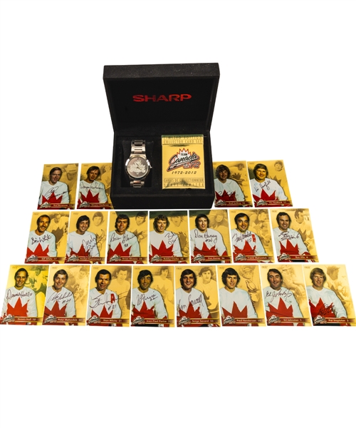 Dale Hawerchuks 1972 Canada-Russia Series Limited-Edition Watch #72/500 and 1972 Team Canada Signed 19-Card Set with Family LOA 