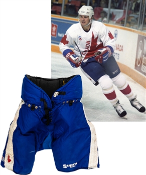 Dale Hawerchuks 1987 Canada Cup Team Canada CCM Supra Game-Used Pants with Family LOA - Photo-Matched!