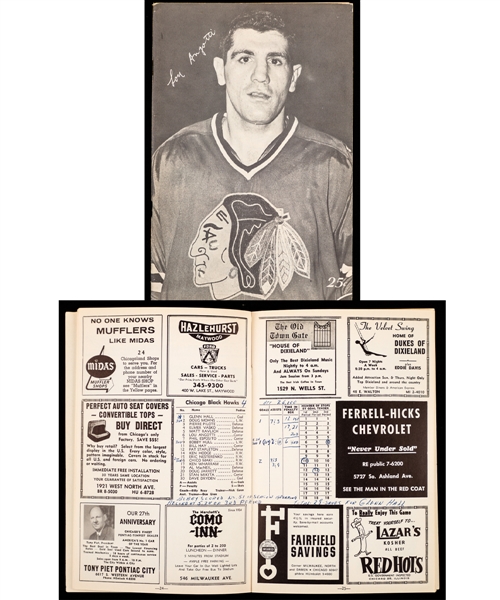 Bobby Hull Chicago Black Hawks March 12th 1966 Record-Setting 51st Goal of The Season Program – First Player in History to Score More Than 50 Goals!  