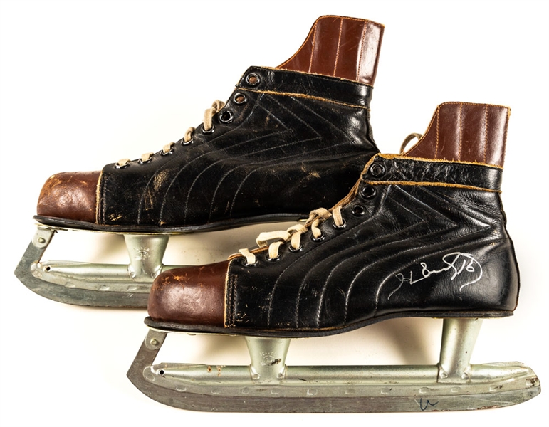 Henri Richard Autograph Collection of 7 Including Signed Vintage Skate, Signed Personal Golf Bag and Signed Photos/Pictures