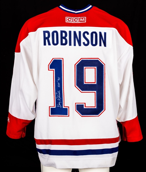 Larry Robinson Signed Montreal Canadiens Jersey, Signed Hockey Stick, Signed Vintage Skates and Signed Framed Photo (13" x 15")