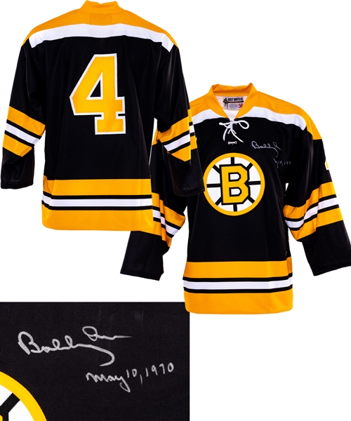 Bobby Orr Signed Boston Bruins "The Goal" Limited-Edition Jersey #137/250 with GNR COA, Signed Hockey Stick and Vintage Sears Bobby Orr Signature Skates in Box