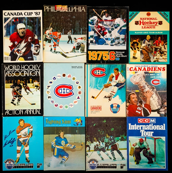 Large Hockey Memorabilia Collection Including 1972-73 Wheaties Premium NHL Team Posters (4), 1970s Royal Bank Vancouver Canucks Pictures (75+), Hockey Programs/Publications (160+) and Lots More!