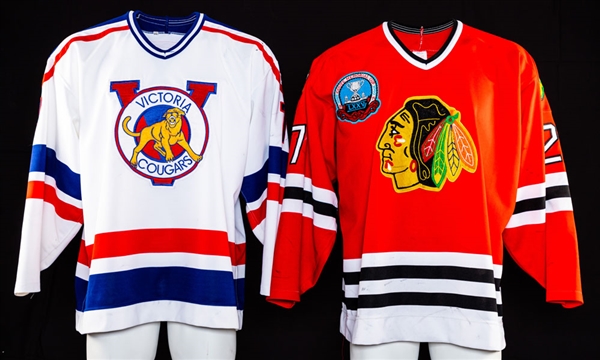 Layne Rolands 1992-93 WHL Portland Winterhawks Game-Worn Jersey and Graeme Harders 1993-94 WHL Victoria Cougars Game-Worn Jersey