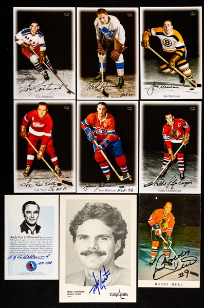NHL, WHA and Other Leagues 1940s/1980s Postcard and Team Card Collection (200+) Featuring 75+ Signed Postcards Including HOFers Lindsay, Pilote, Hull, Bucyk, Ratelle, Parent and Others
