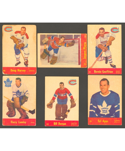 1955-56 Parkhurst Hockey Card Starter Set (54/79) Including Jacques Plante Rookie Card