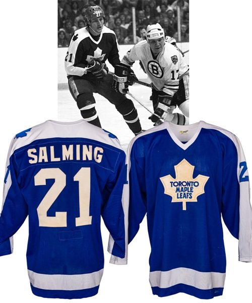 Borje Salmings 1979-80 Toronto Maple Leafs Game-Worn Jersey - Team Repairs!