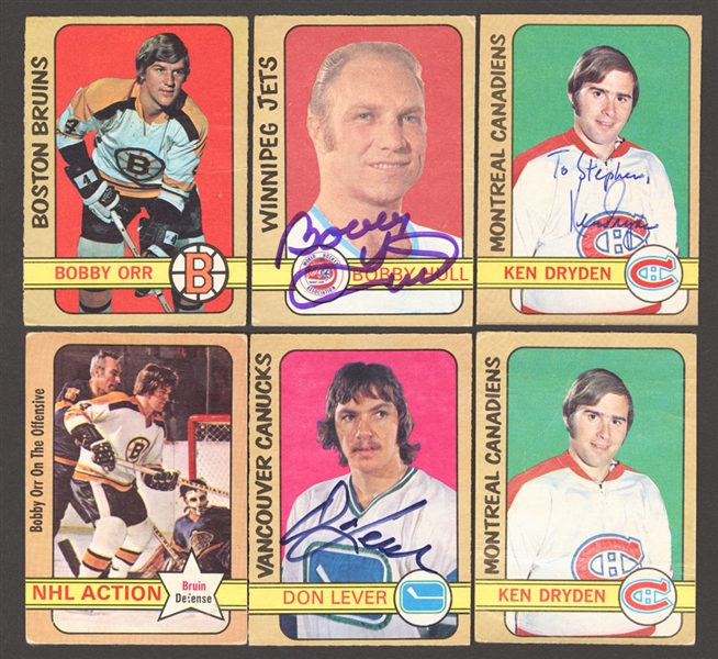 1972-73 O-Pee-Chee Hockey Card Near Complete Set (340/341) with 23 Signed Cards Including Ken Dryden, Bobby Hull, Yvan Cournoyer and Guy Lapointe