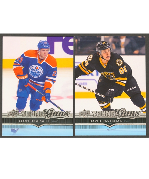 2014-15 Upper Deck Young Guns Hockey Cards #223 Leon Draisaitl Rookie Card and #495 David Pastrnak RC