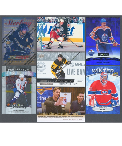 1990s to 2020s Insert Hockey Card Collection (2300+) Including 1995-96 Topps Finest Gold Refractor Jaromir Jagr and 1997-98 Pacific Paramount Ice Blue Wayne Gretzky