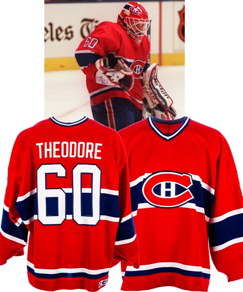 Jose Theodores 1996-97 Montreal Canadiens Game-Worn Rookie Season Jersey