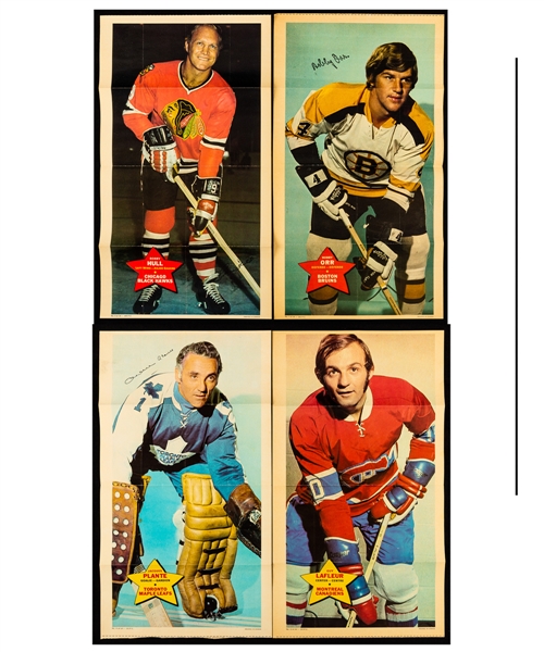 1971-72 O-Pee-Chee NHL Hockey Poster Complete Set of 24 (Includes Two Uncut Pairs) Plus Extra Phil Esposito