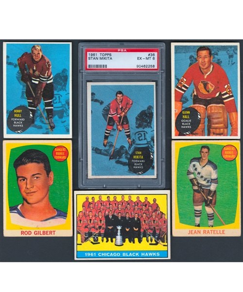 1961-62 Topps Hockey Complete 66-Card Set Including Graded Cards