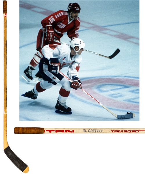 Wayne Gretzkys 1987 Canada Cup Team Canada Titan TPM 2020 Team-Signed Game-Used Stick with LOA