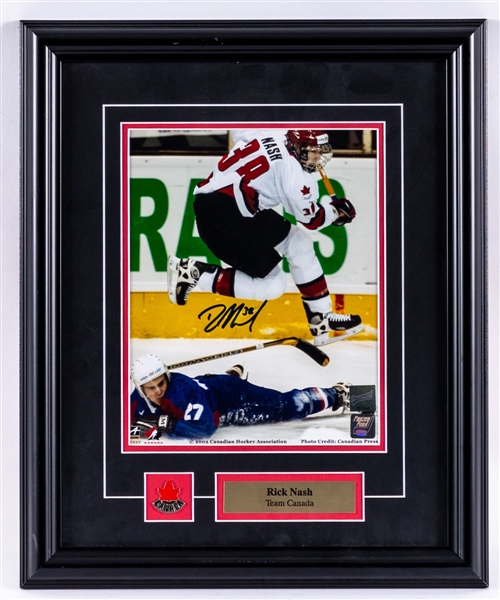 Rick Nash Signed Team Canada and Columbus Blue Jackets Framed Photo Display Collection of 3 with COAs