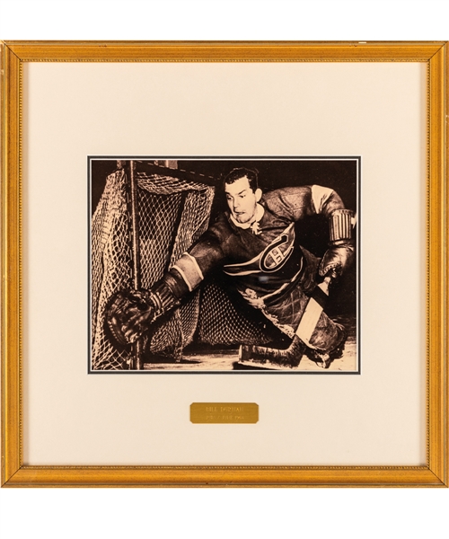 Bill Durnan Montreal Canadiens Hockey Hall of Fame Honoured Member Framed Photo Display from the Montreal Canadiens Archives (16" x 16")