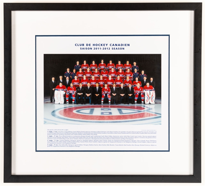 Montreal Canadiens 2011-12 Framed Team Photo from the Montreal Canadiens Archives (21 ½” x 23 ½”) 