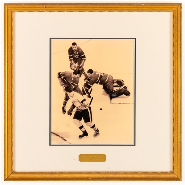 Doug Harvey Montreal Canadiens Hockey Hall of Fame Honoured Member Framed Photo Display from the Montreal Canadiens Archives (16" x 16") 