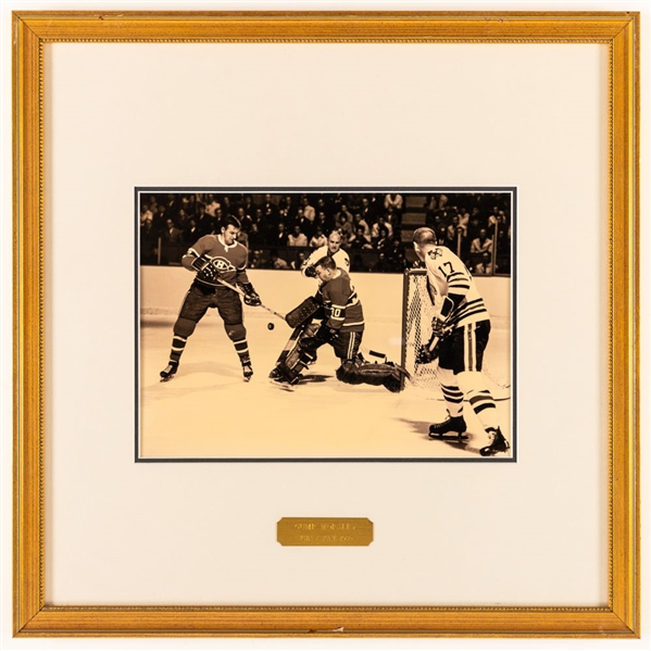 Lorne "Gump" Worsley Montreal Canadiens Hockey Hall of Fame Honoured Member Framed Photo Display from the Montreal Canadiens Archives (16" x 16") 