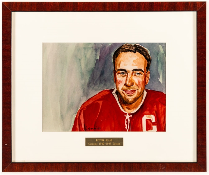 Hector "Toe" Blake 1940-48- Montreal Canadiens Captain Framed Display from the Montreal Canadiens Archives (13 7/16" x 16 1/8")