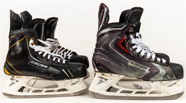 Drew Doughtys 2014-15 Los Angeles Kings Bauer Vapor Game-Used Skates and Oliver Ekman-Larssons 2013-14 Phoenix Coyotes Bauer NXG Game-Used Skates