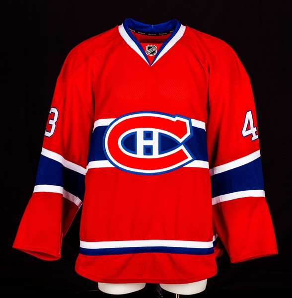 Connor Crisps 2013-14 Montreal Canadiens Game-Issued Jersey with Team LOA 