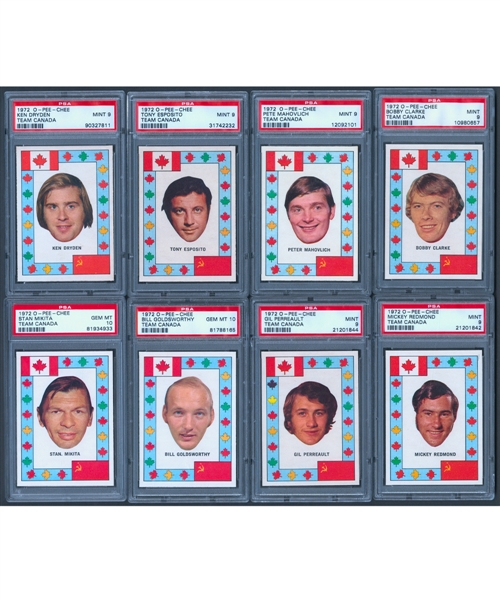 1972-73 O-Pee-Chee Hockey Team Canada PSA-Graded Complete 28-Card Set - 4th Current Finest and 4th All-Time Finest PSA Set