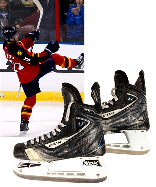 Jonathan Huberdeaus 2012-13 Florida Panthers Signed CCM Game-Used Rookie Season Skates - Photo-Matched to His First NHL Game! - Scored First NHL Goal! - Calder Memorial Trophy Season!