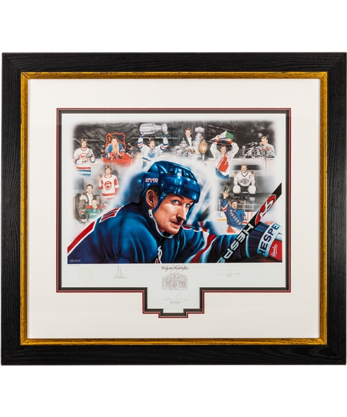 Wayne Gretzky Signed 1999 Hockey Hall of Fame Induction Limited-Edition Framed Lithograph #88/999 by Daniel Parry with COA (36 ½” x 40 ½”) 