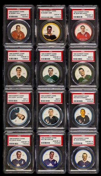 1968-69 Shirriff Hockey Coins Complete Set  - 112 Coins are Highest Graded! - Current Finest and All-Time Finest PSA Set!