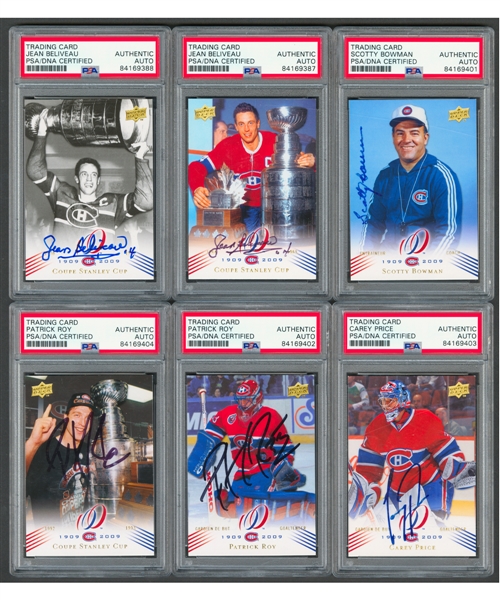 2008-09 Upper Deck Montreal Canadiens Centennial Complete 300-Card Set Plus 133 Signed Cards Including PSA/DNA Certified Cards (9) of Roy, Gainey, Chelios, Bowman, Price and Beliveau