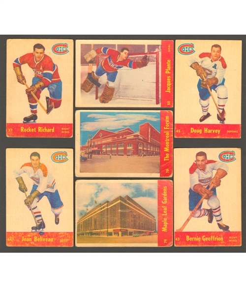 1955-56 Parkhurst Hockey Complete 79-Card Set Including Jacques Plante Rookie Card