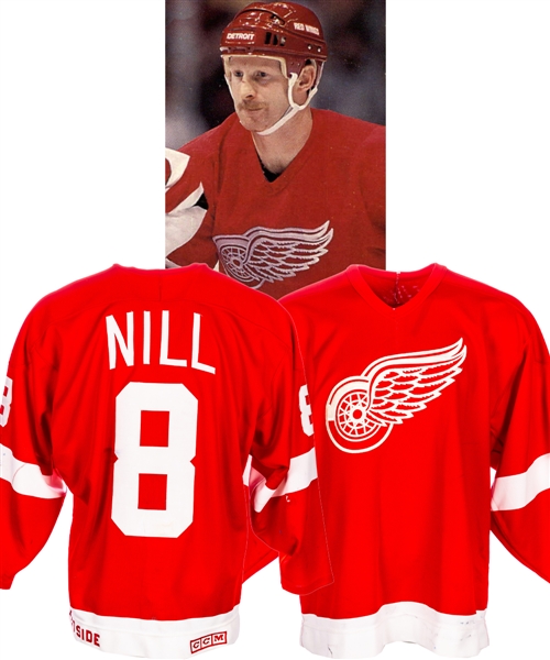 Jim Nills Late-1980s Detroit Red Wings Game-Worn Jersey 