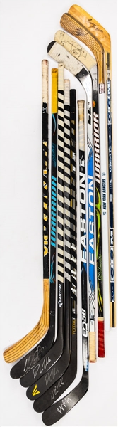 Toronto Maple Leafs Signed Game-Used Stick Collection of 5 including Phaneuf, Kessel and Lupul Plus Ilya Kovalchuk, Joey Kocur and Mark Giordano Game-Used Sticks and Nedved/Recchi Signed Sticks - LOA 