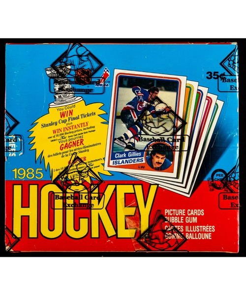 1984-85 O-Pee-Chee Hockey Wax Box (48 Unopened Packs) - BBCE Certified (Tape Intact) - Yzerman, Neely, Gilmour, Chelios and Lafontaine Rookie Cards Year!