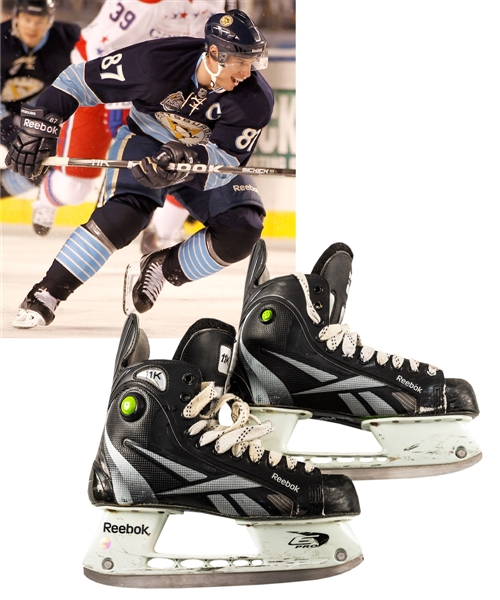 Sidney Crosbys 2010-11 Pittsburgh Penguins Reebok 11K Pump Game-Used Skates with COA – Photo-Matched to the 2011 Winter Classic! 