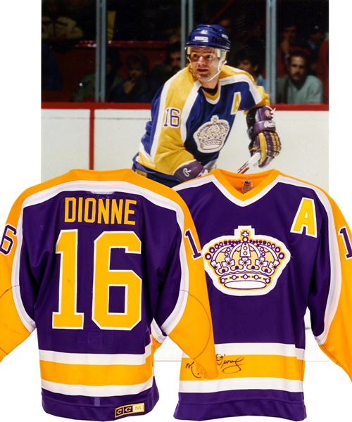Marcel Dionnes 1985-86 Los Angeles Kings Signed Game-Worn Alternate Captains Jersey with LOA