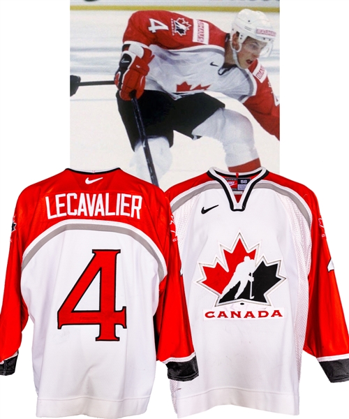 Vincent Lecavaliers 2001 IIHF World Championships Team Canada Game-Worn Pre-Tournament Jersey with LOA