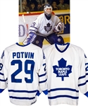 Felix Potvins Mid-1990s Toronto Maple Leafs Game-Worn Jersey from His Personal Collection with His Signed LOA
