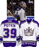 Felix Potvins 2002-03 Los Angeles Kings Game-Worn Jersey from His Personal Collection with His Signed LOA