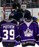 Felix Potvins 2000-01 Los Angeles Kings Game-Worn Jersey from His Personal Collection with His Signed LOA - Photo-Matched!
