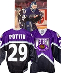 Felix Potvins 1994 NHL All-Star Game Western Conference Game-Worn Jersey from His Personal Collection with His Signed LOA