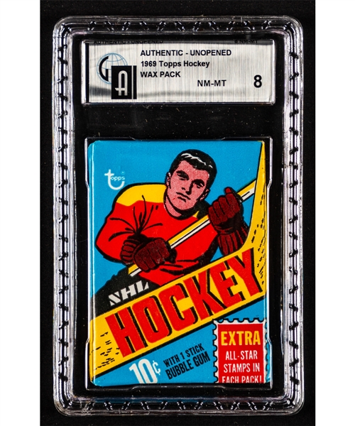 1969-70 Topps Hockey Unopened Wax Pack - GAI Certified NM-MT 8