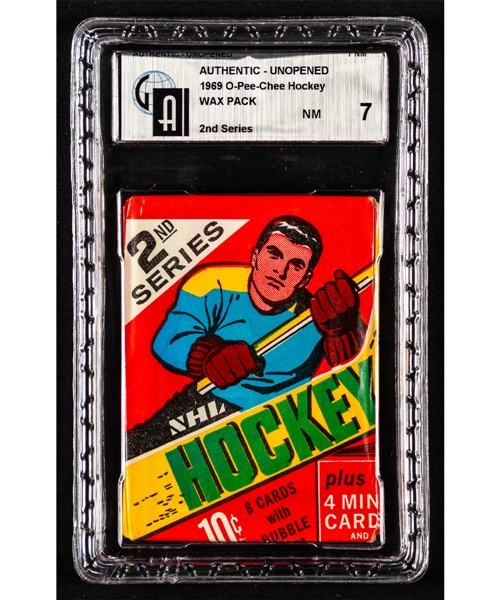 1969-70 O-Pee-Chee Hockey Unopened Wax Pack (2nd Series) - GAI Certified NM 7