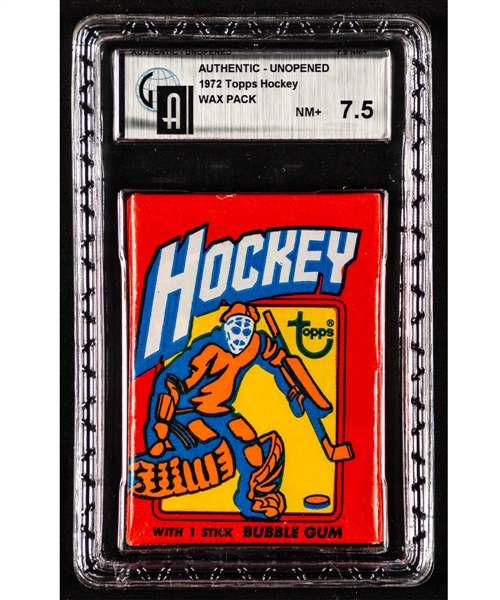 1972-73 Topps Hockey Unopened Wax Pack - GAI Certified NM+ 7.5