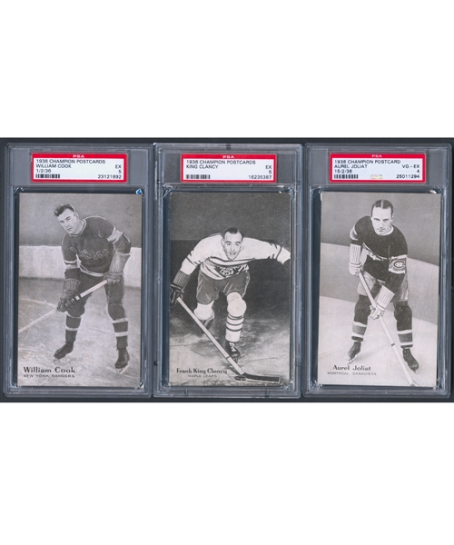 1936 Champion Hockey Postcard PSA-Graded Complete Set of 10 - Third Current Finest PSA Set!