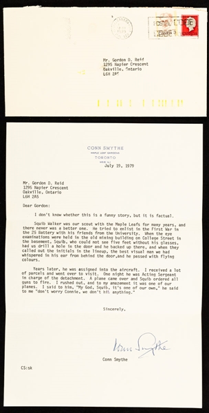 Deceased HOFer Conn Smythe (Toronto Maple Leafs) Signed 1979 Typed Letter on Personal Letterhead